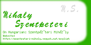 mihaly szentpeteri business card